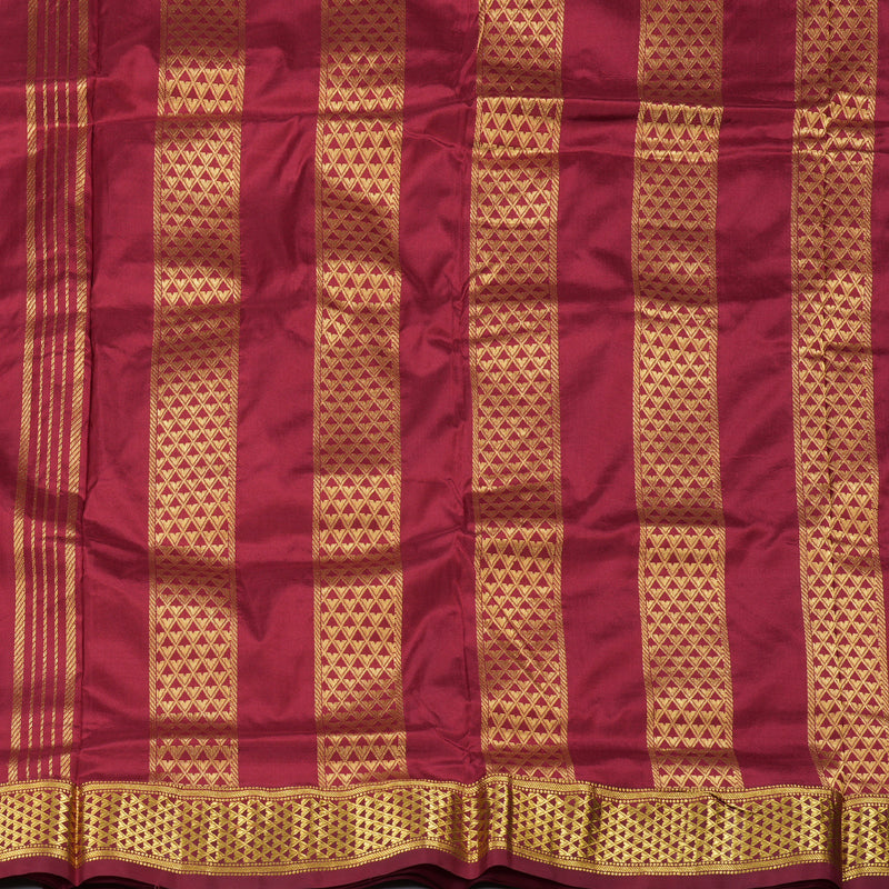 Hayagrivas Timeless Maroon Handloom Kanjivaram Ten Yards Silk Saree BBD1309L1-5