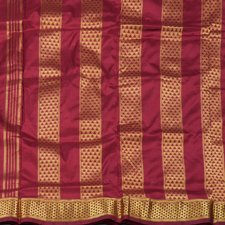 Hayagrivas Timeless Maroon Handloom Kanjivaram Ten Yards Silk Saree BBD1309L1-5