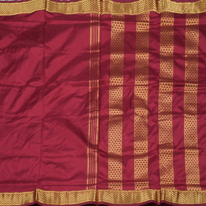 Hayagrivas Timeless Maroon Handloom Kanjivaram Ten Yards Silk Saree BBD1309L1-5
