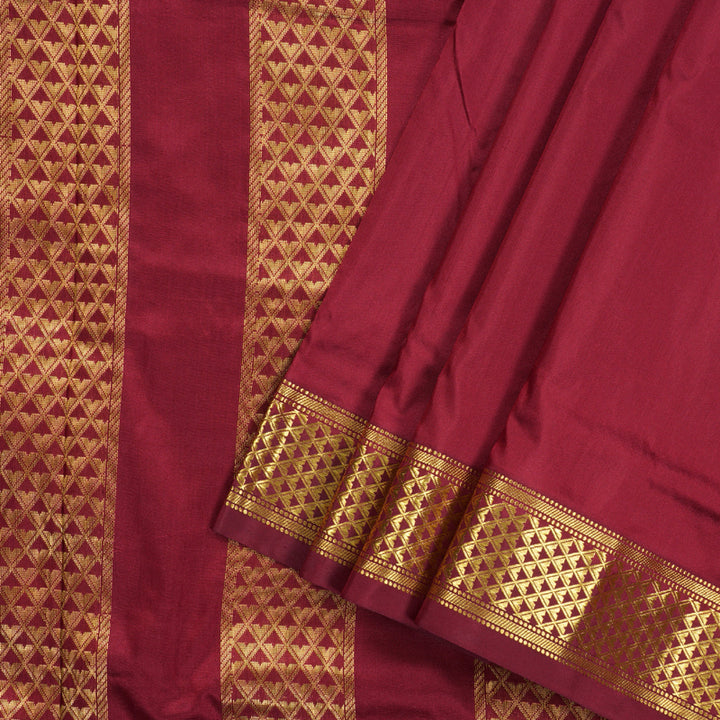 Hayagrivas Timeless Maroon Handloom Kanjivaram Ten Yards Silk Saree BBD1309L1-5