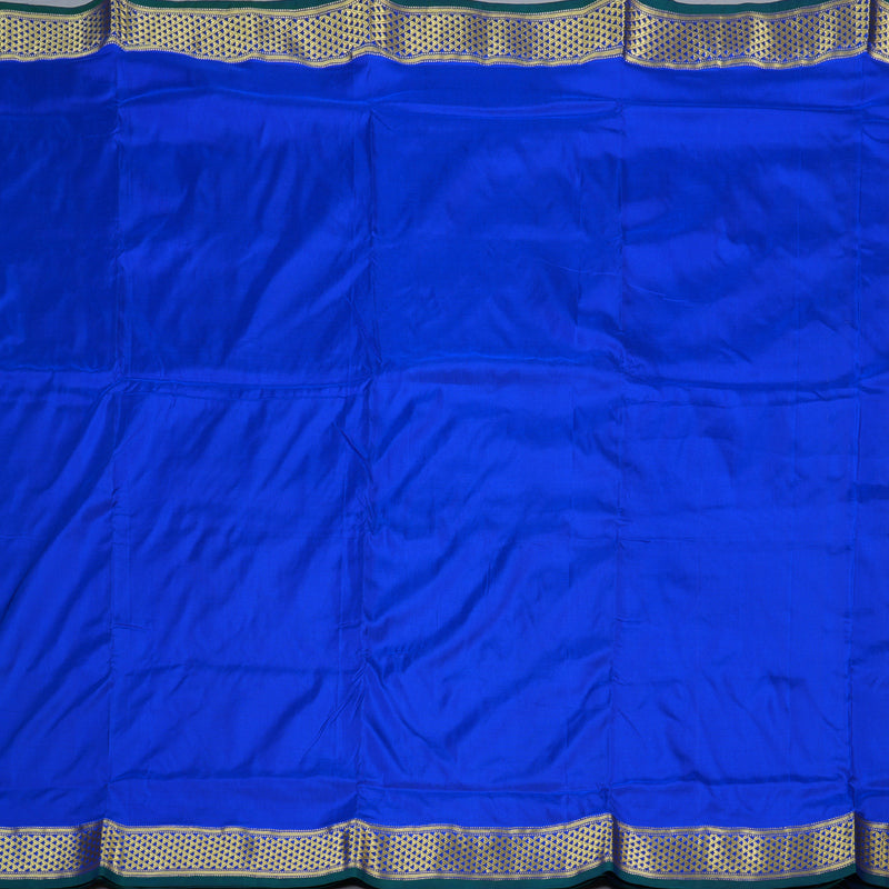Hayagrivas Striking Blue Handloom Kanjivaram Ten Yards Silk Saree BBD1309L1-7