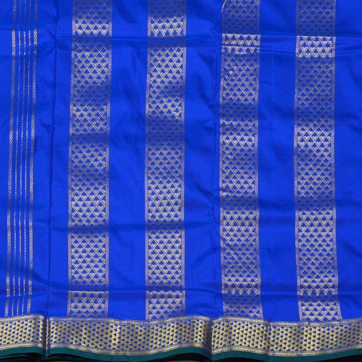 Hayagrivas Striking Blue Handloom Kanjivaram Ten Yards Silk Saree BBD1309L1-7