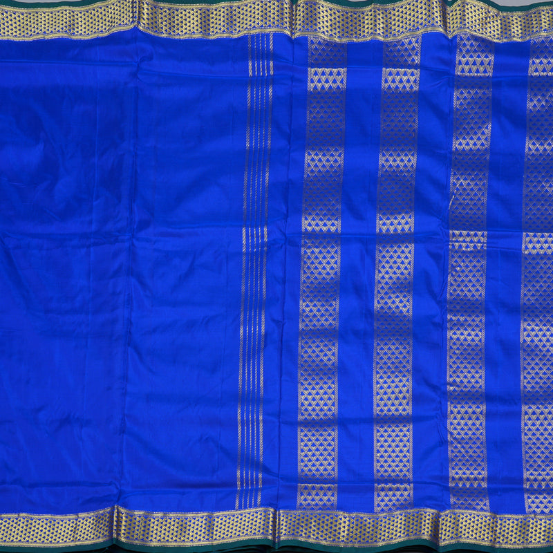 Hayagrivas Striking Blue Handloom Kanjivaram Ten Yards Silk Saree BBD1309L1-7