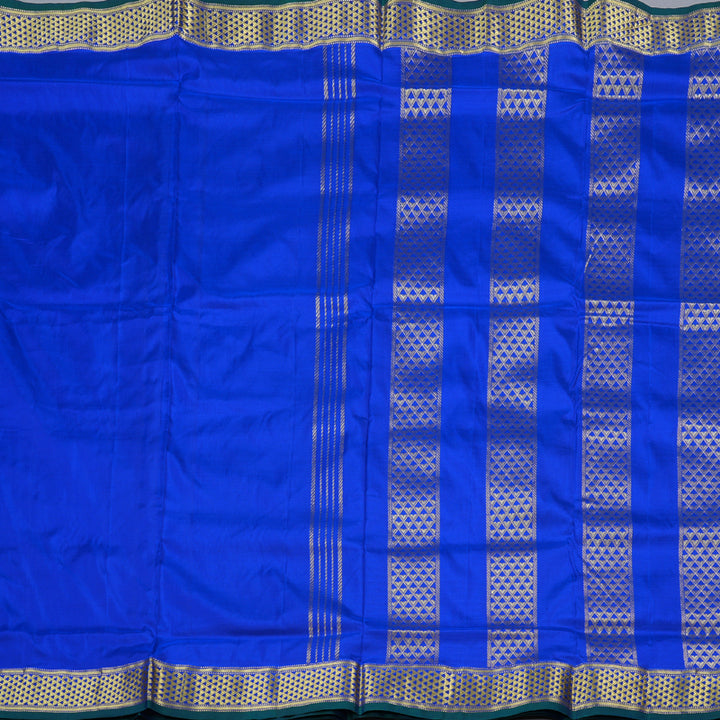 Hayagrivas Striking Blue Handloom Kanjivaram Ten Yards Silk Saree BBD1309L1-7