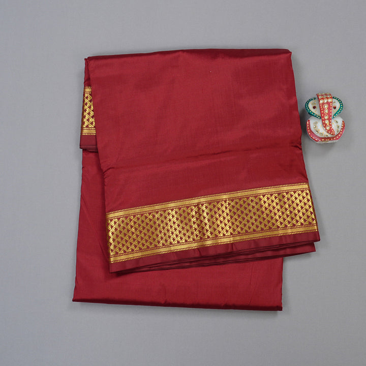 Hayagrivas Handloom Madisar Kanjivaram Ten Yards Silk Saree in Majestic Maroon BBD1309L1-8
