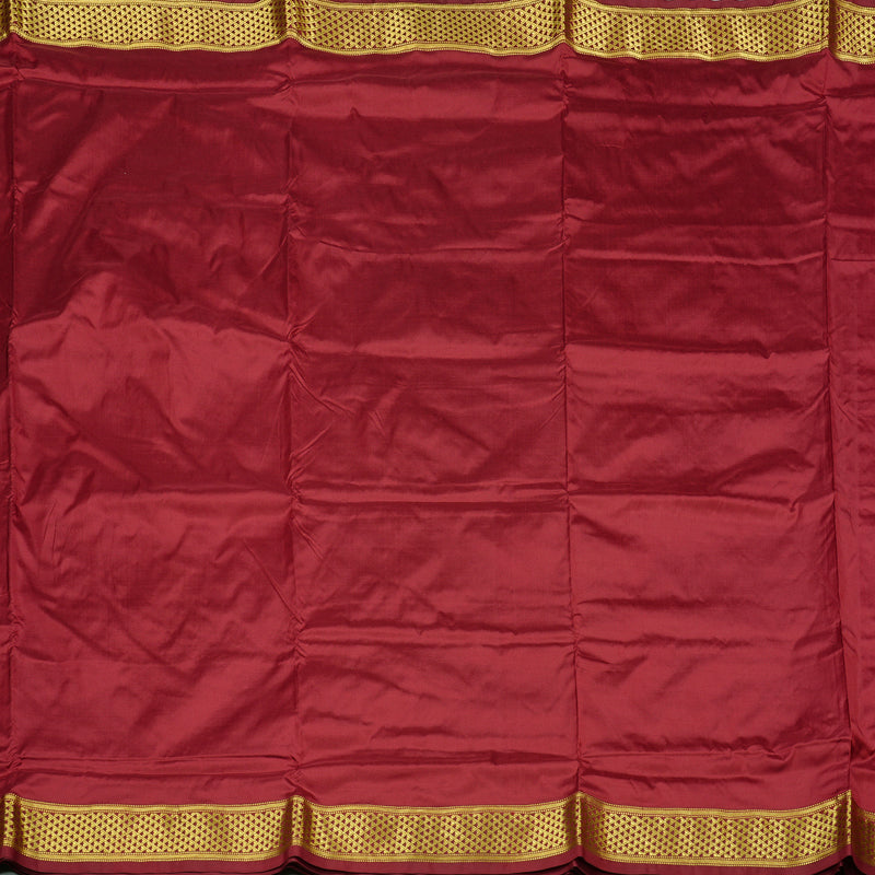 Hayagrivas Handloom Madisar Kanjivaram Ten Yards Silk Saree in Majestic Maroon BBD1309L1-8