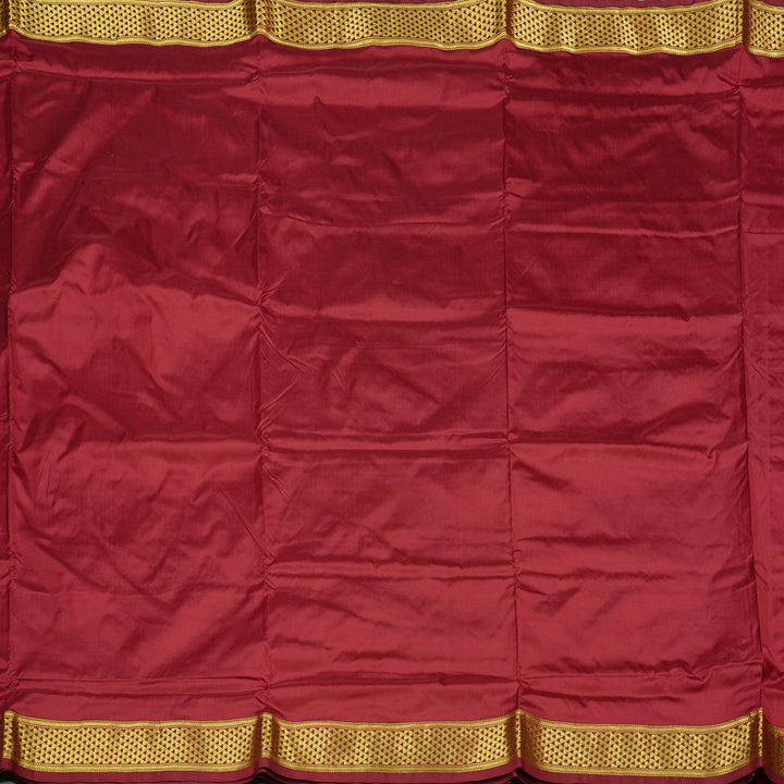 Hayagrivas Handloom Madisar Kanjivaram Ten Yards Silk Saree in Majestic Maroon BBD1309L1-8