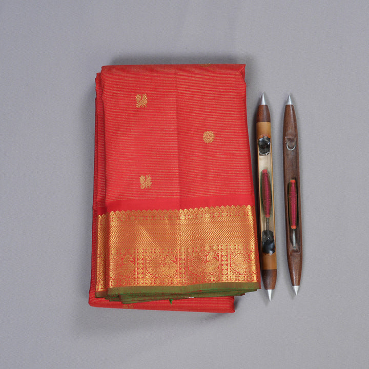 Hayagrivas Red Handloom Kanjivaram Silk Saree BBD1310L1-5