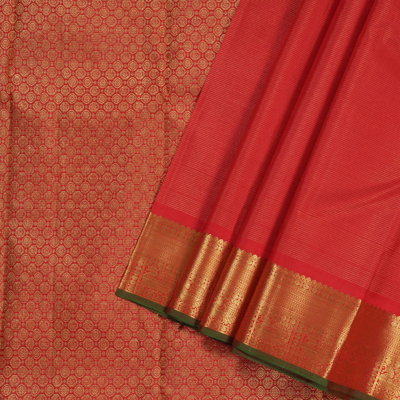 Hayagrivas Red Handloom Kanjivaram Silk Saree BBD1310L1-5