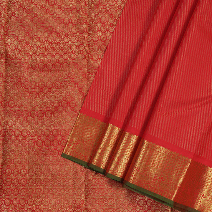 Hayagrivas Red Handloom Kanjivaram Silk Saree BBD1310L1-5