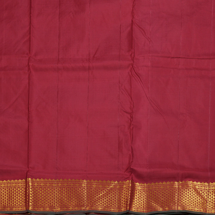 Hayagrivas Blue Handloom Kanjivaram Ten Yards Silk Saree with Maroon Border BBD1315L7-1