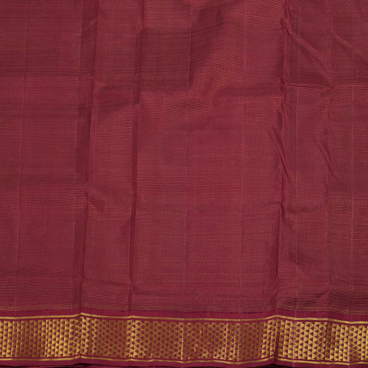 Hayagrivas Peacock Blue Handloom Kanjivaram Ten Yards Silk Saree with Maroon Border BBD1315L8-1