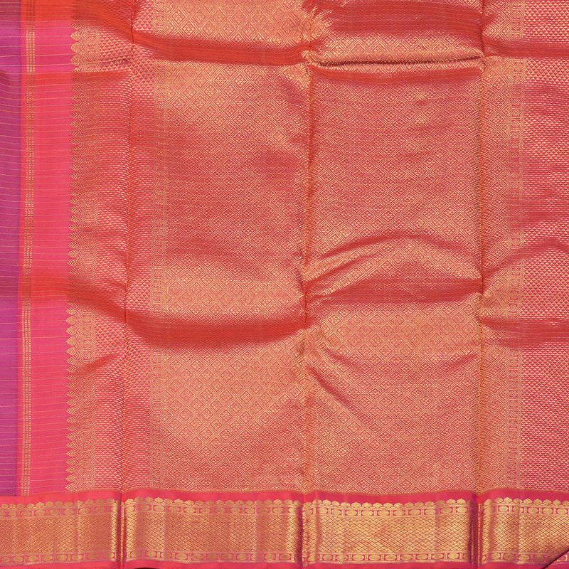 Hayagrivas Bottle Green Handloom Kanjivaram Silk Saree with Reddish Pink Border BBD1316L7-1
