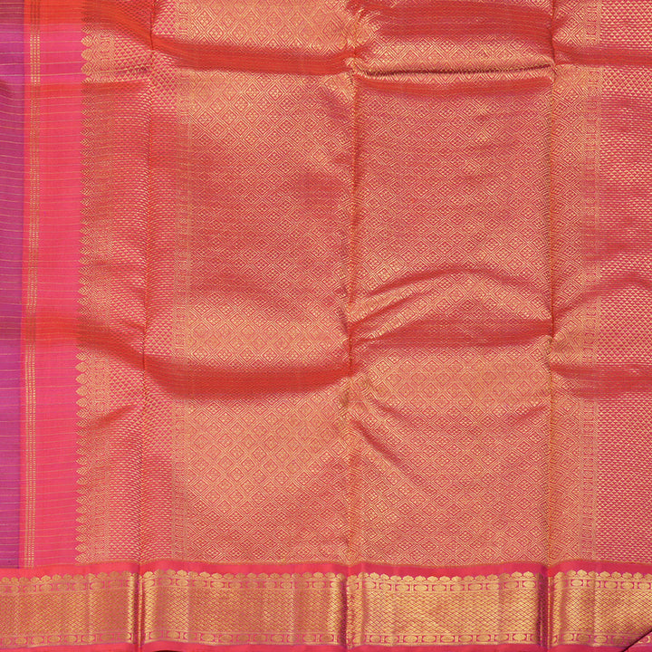 Hayagrivas Bottle Green Handloom Kanjivaram Silk Saree with Reddish Pink Border BBD1316L7-1