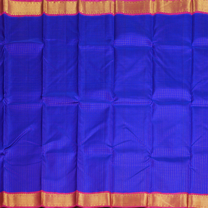 Hayagrivas Blue Handloom Kanjivaram Silk Saree with Pink Border BBD1316L7-2