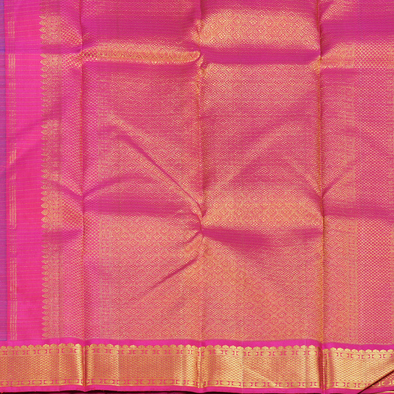 Hayagrivas Blue Handloom Kanjivaram Silk Saree with Pink Border BBD1316L7-2