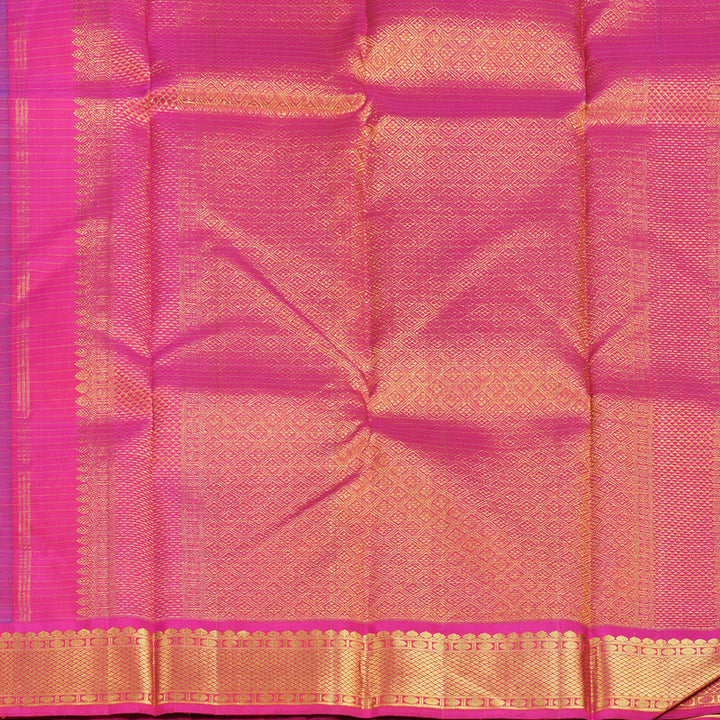 Hayagrivas Blue Handloom Kanjivaram Silk Saree with Pink Border BBD1316L7-2