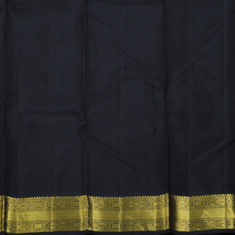 Hayagrivas Fluorescent Green Handloom Kanjivaram Silk Saree with Black Border BBD1316L9-3