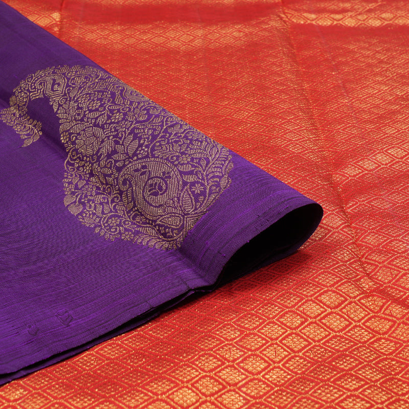 Hayagrivas Regal Purple Handloom Kanjivaram Silk Saree BBD1319L3-1