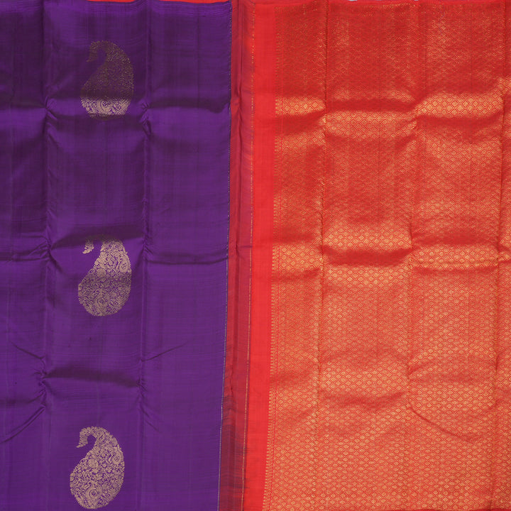 Hayagrivas Regal Purple Handloom Kanjivaram Silk Saree BBD1319L3-1