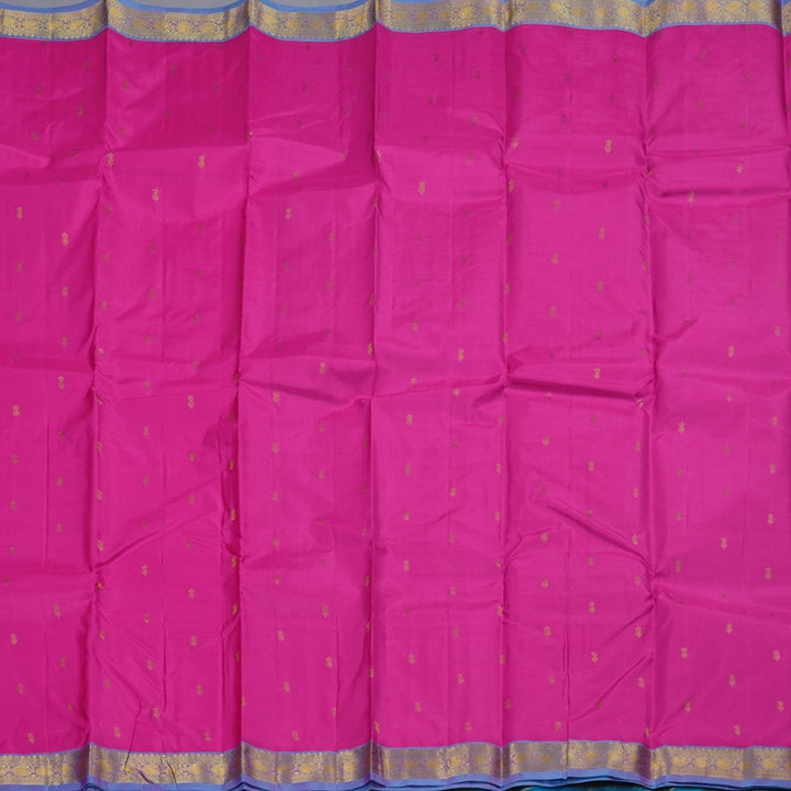 Hayagrivas Pink Handloom Kanjivaram Silk Saree with Lilac Color Border BBD1320L1-3