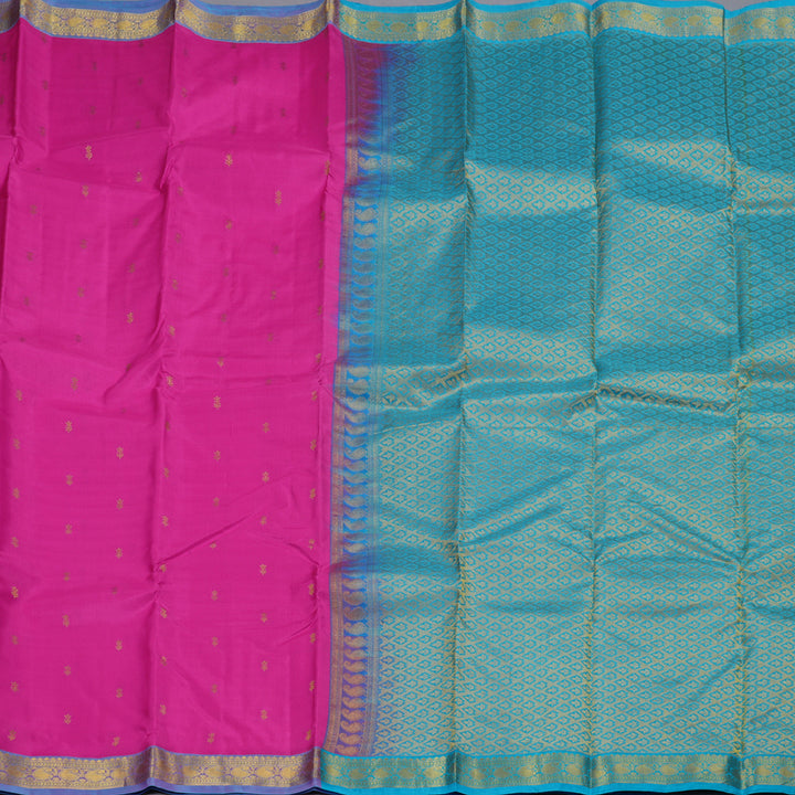 Hayagrivas Pink Handloom Kanjivaram Silk Saree with Lilac Color Border BBD1320L1-3