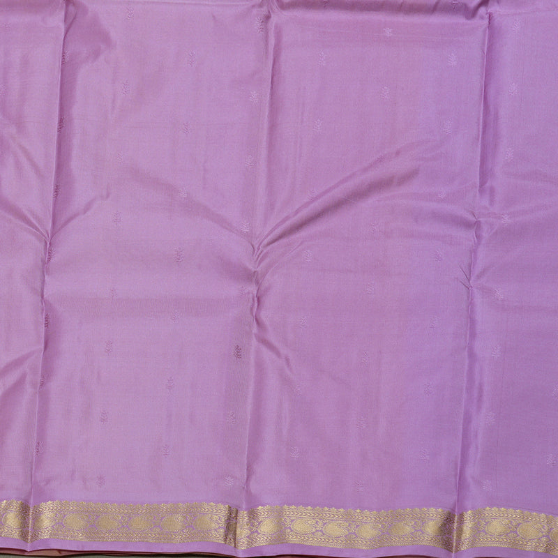 Hayagrivas Mustard Handloom Kanjivaram Silk Saree with Lavender Border BBD1320L1-8