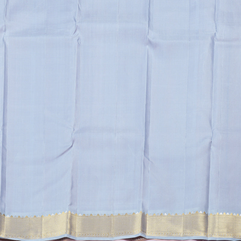 Hayagrivas Rose Pink Handloom Kanjivaram Silk Saree with Silver Grey Border BBD1322L1-1