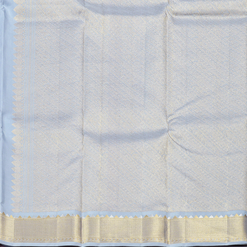 Hayagrivas Rose Pink Handloom Kanjivaram Silk Saree with Silver Grey Border BBD1322L1-1