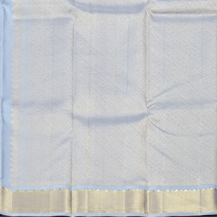 Hayagrivas Rose Pink Handloom Kanjivaram Silk Saree with Silver Grey Border BBD1322L1-1