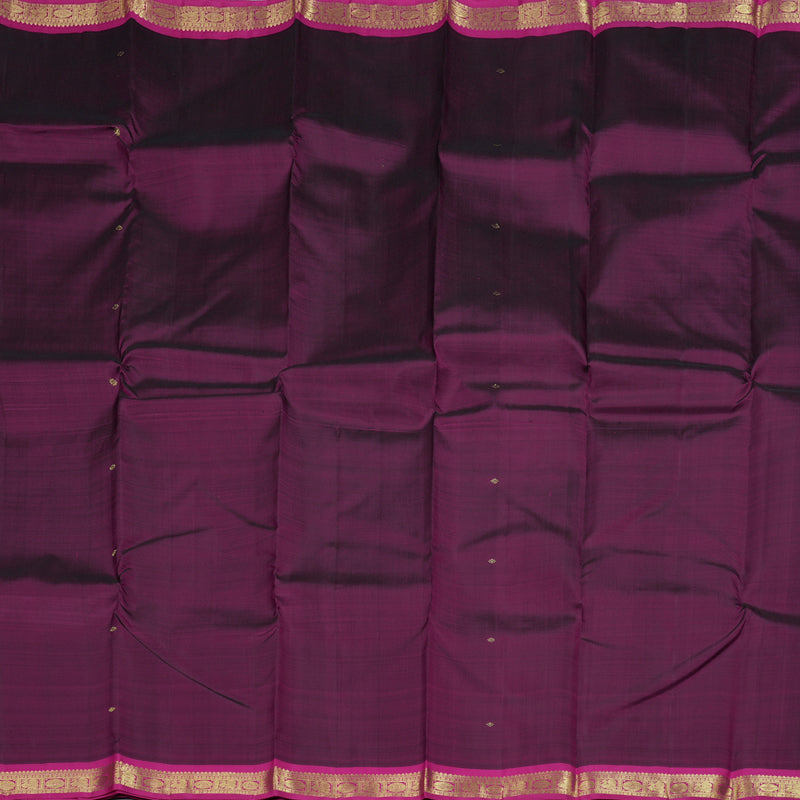 Hayagrivas Dark Purple Handloom Kanjivaram Silk Saree with Pink Border BBD1326L1-2