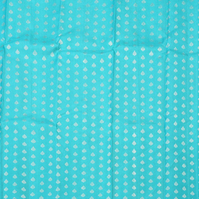 Hayagrivas Handloom Kanjivaram silk saree in Mild pink with sky blue Borderless BBD1327L21-1