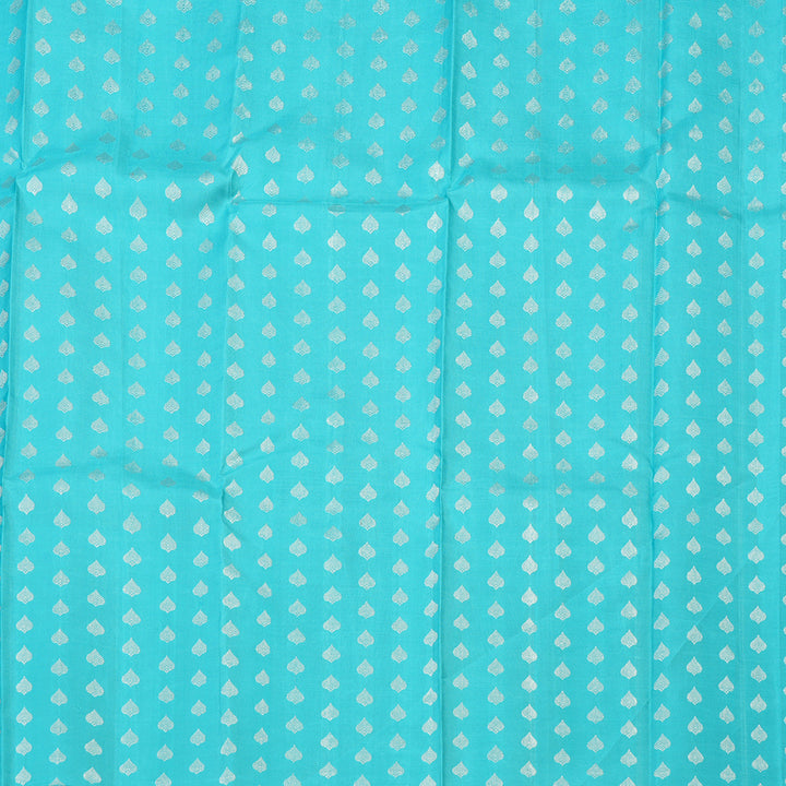 Hayagrivas Handloom Kanjivaram silk saree in Mild pink with sky blue Borderless BBD1327L21-1