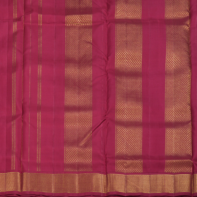 Hayagrivas Half White Handloom Kanjivaram Ten Yards Silk Saree with Maroon Border BBD1327L30-1