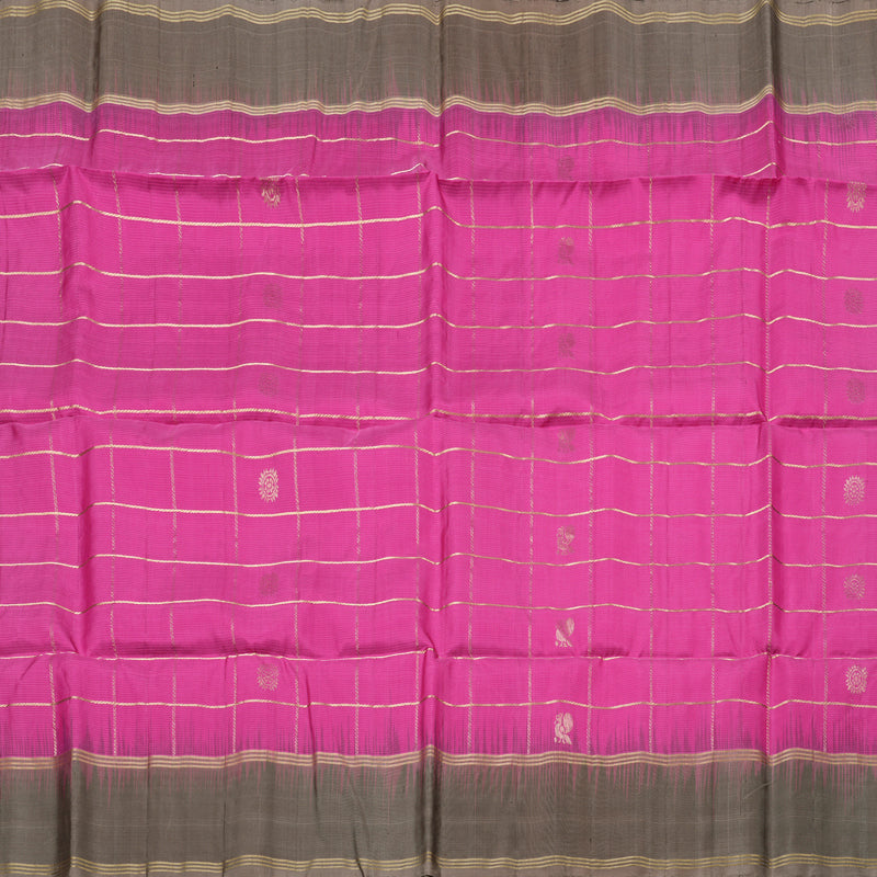 Hayagrivas Pink Handloom Soft Silk Saree with Chocolate Brown Border BBD1328L8-3