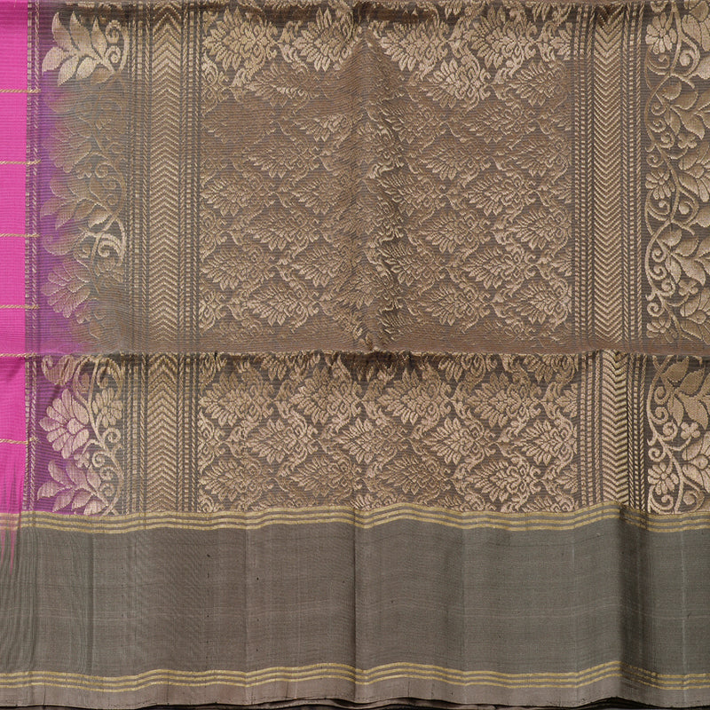 Hayagrivas Pink Handloom Soft Silk Saree with Chocolate Brown Border BBD1328L8-3