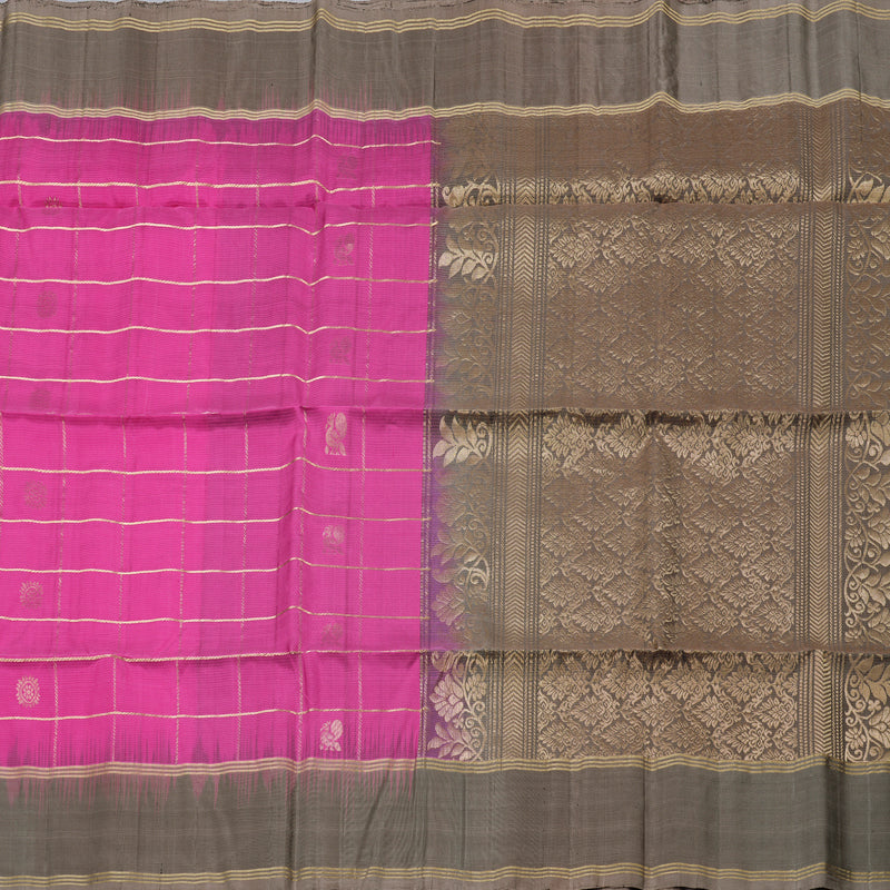 Hayagrivas Pink Handloom Soft Silk Saree with Chocolate Brown Border BBD1328L8-3