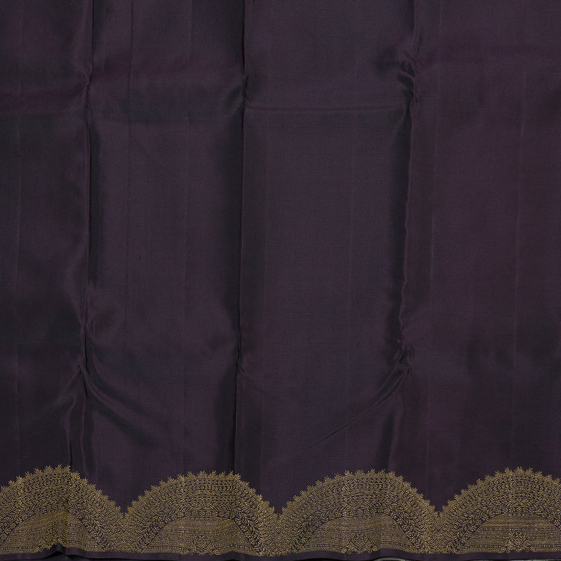 Hayagrivas Grey Handloom Kanjivaram Silk Saree with Plum Purple Border BBD1330L3-1