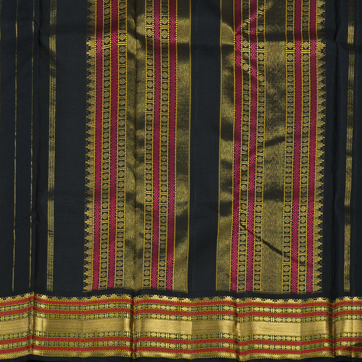 Hayagrivas Handloom Cream Kanjivaram Silk Saree with Black Border BBD1332L3-1