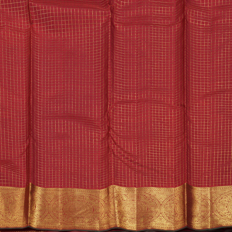 Hayagrivas Dark Maroon Handloom Kanjivaram Silk Saree with Maroon Border BBD1333L5-1