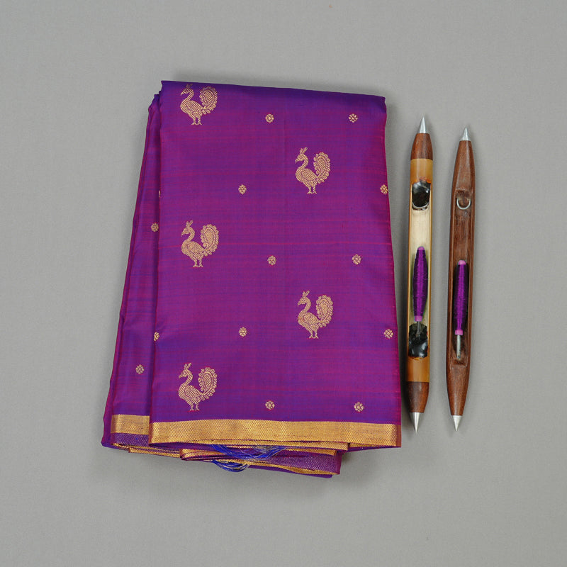 Hayagrivas Handloom Kanjivaram Silk Saree in Opulent Purple BBD1333L8-1