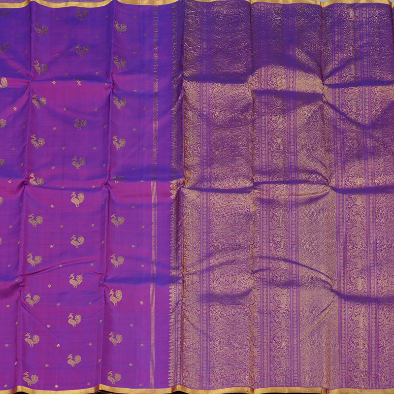 Hayagrivas Handloom Kanjivaram Silk Saree in Opulent Purple BBD1333L8-1