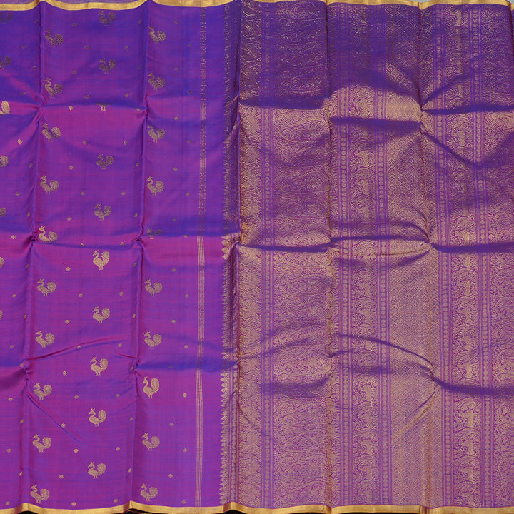 Hayagrivas Handloom Kanjivaram Silk Saree in Opulent Purple BBD1333L8-1