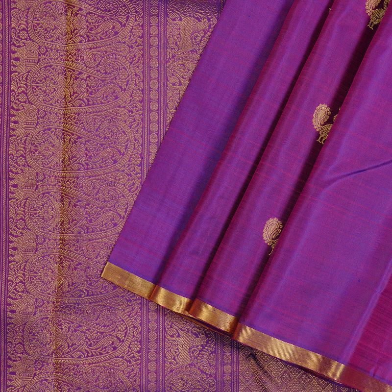 Hayagrivas Handloom Kanjivaram Silk Saree in Opulent Purple BBD1333L8-1