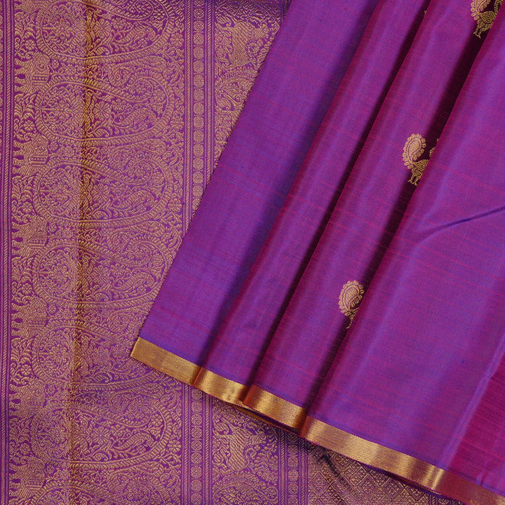 Hayagrivas Handloom Kanjivaram Silk Saree in Opulent Purple BBD1333L8-1