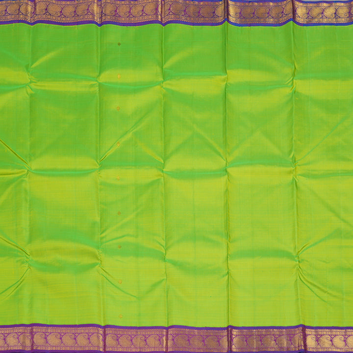 Hayagrivas Handloom Pure Kanjivaram Silk Saree in Mesmerizing Fluorescent Green BBD1334L1-1