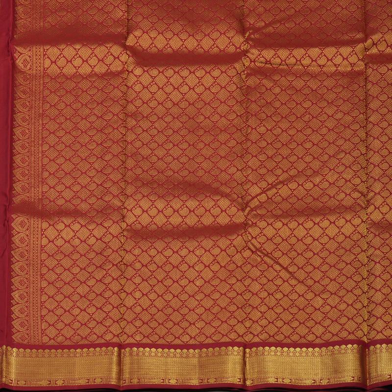Hayagrivas Handloom Black & Grey Stripes Kanjivaram Silk Saree with Araku Maroon Border BBD1335L2-1