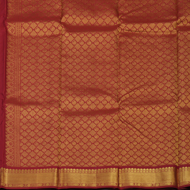Hayagrivas Handloom Black & Grey Stripes Kanjivaram Silk Saree with Araku Maroon Border BBD1335L2-1