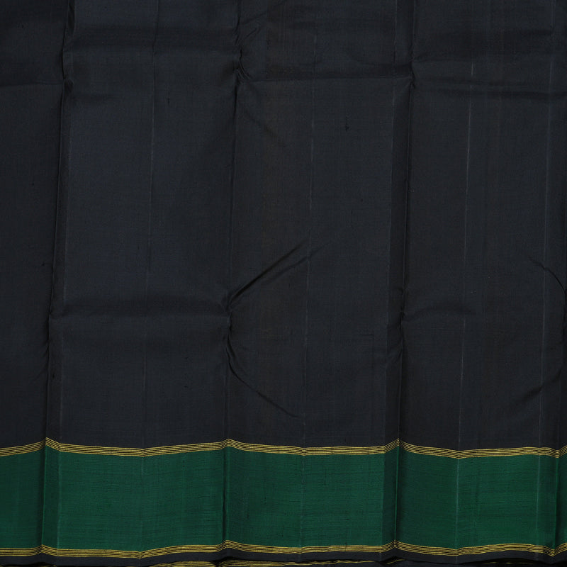 Hayagrivas Yellow Handloom Kanjivaram Silk Saree with Bottle green Border BBD1336L1-2