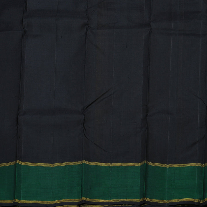 Hayagrivas Yellow Handloom Kanjivaram Silk Saree with Bottle green Border BBD1336L1-2